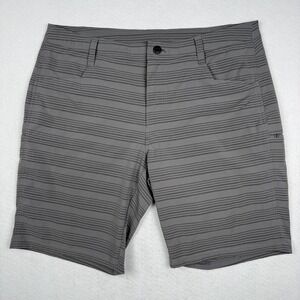 Kuhl Shorts Mens 36 Gray Striped Hiking Lightweight Quick Dry Pockets Outdoor